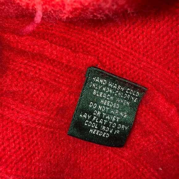 Red Lauren Ralph Lauren Cashmere Cable Knit Sweater Sz S - Picture 9 of 13